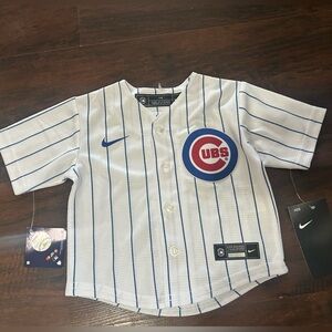Nike Kids White and Blue Cubs Jersey